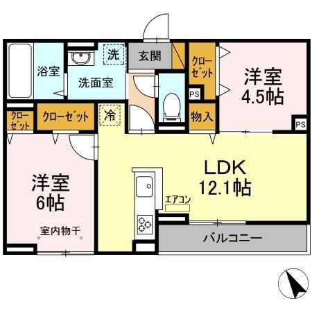 グランテージ海神N（202） 間取り図画像