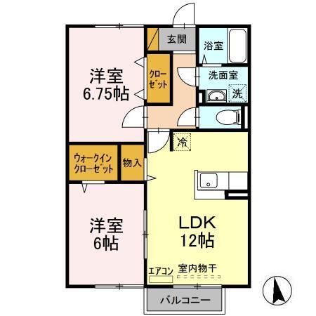 コモド八ヶ崎　Ａ・Ｂ（B202） 間取り図画像