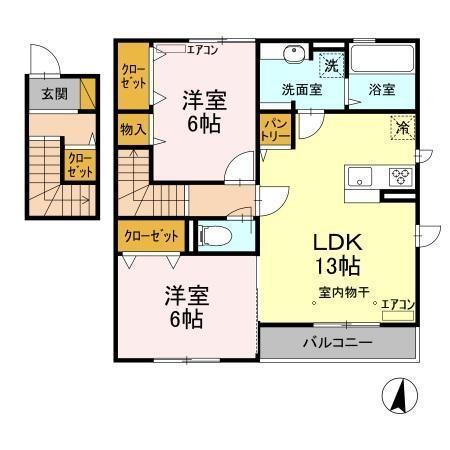 セジュール　弐番館（201） 間取り図画像