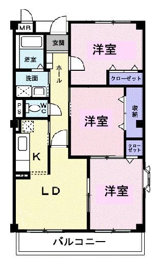 キャッスルタルイ弐番館（301） 間取り図画像