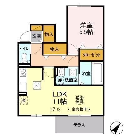 プラシデス　Ｂ棟（105） 間取り図画像