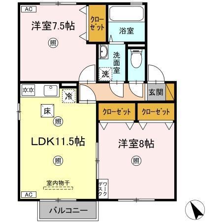 リビングタウン野田　ＡＢＣ（C102） 間取り図画像