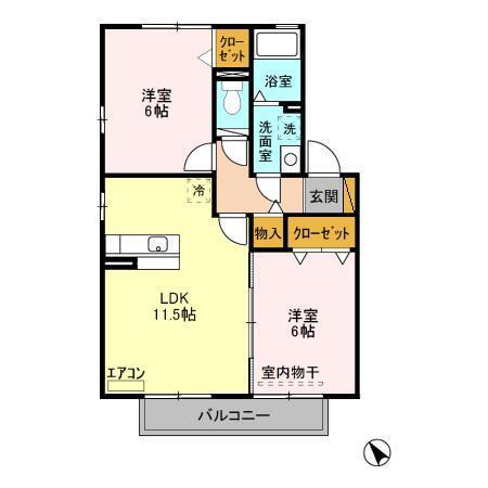 アプローズスクエアＡＢＣＤ（B202） 間取り図画像