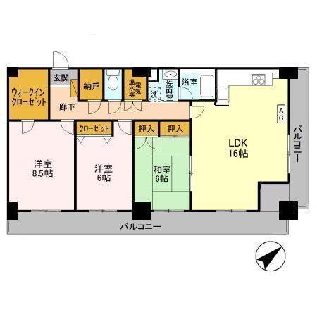 オーシャンビュー壱番館（1406） 間取り図画像