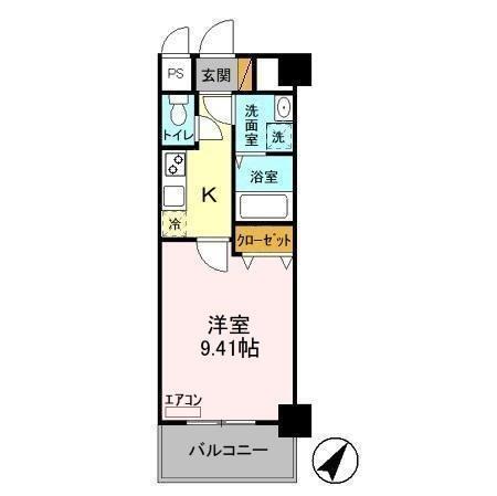 ＧＲＡＮＤ　ＲＩＳＥ　住居（405） 間取り図画像