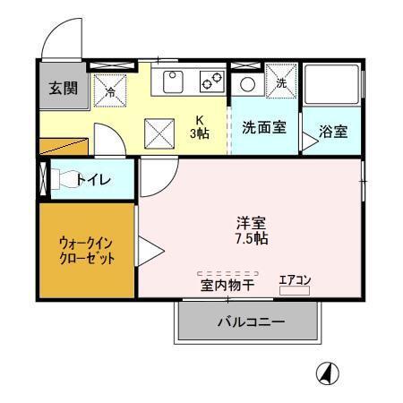 モナリエ北小金　Ａ（A101） 間取り図画像