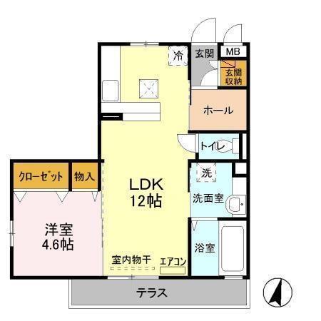 プワールおおたかの森　Ⅱ（101） 間取り図画像