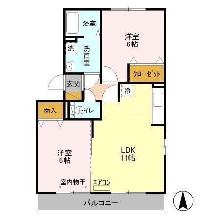 ラフォーレ上ノ台　Ｃ（305） 間取り図画像