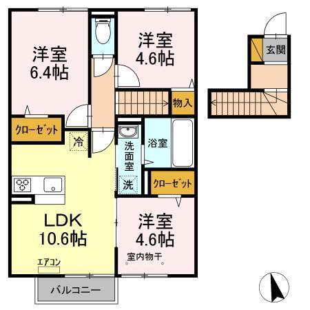 カスターニャ　Ⅰ棟（203） 間取り図画像