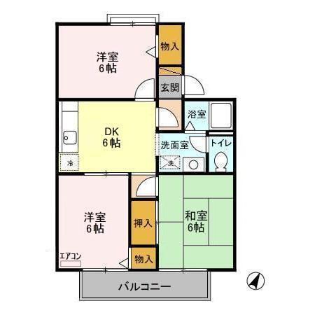 吉野ハイツ　Ⅰ（202） 間取り図画像