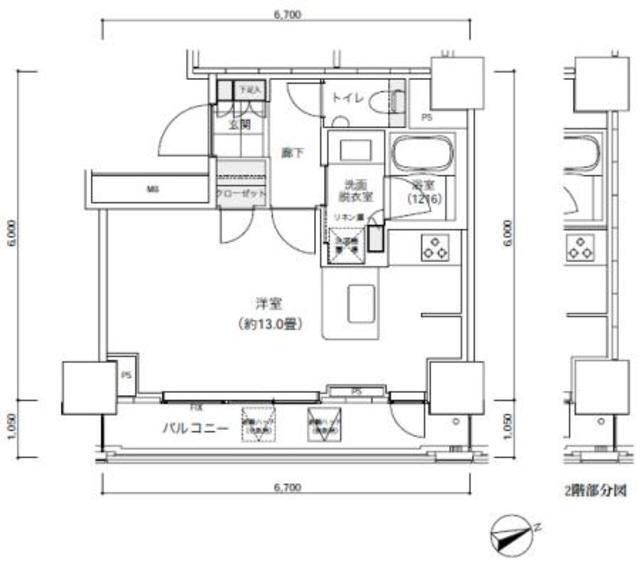パークキューブ愛宕山タワー（1007） 間取り図画像