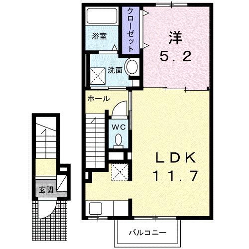 ベルエア木太Ｄ（204） 間取り図画像