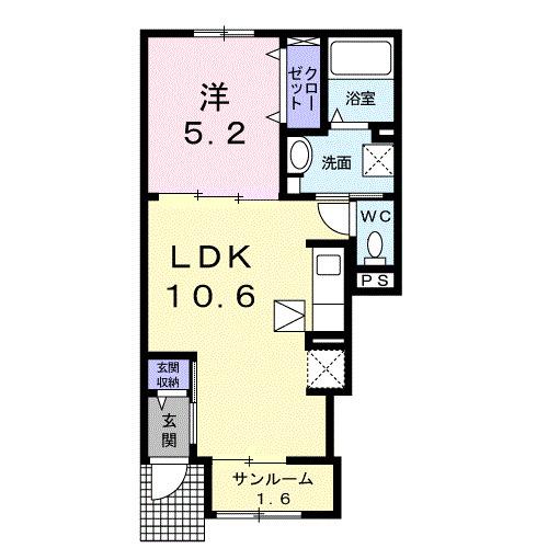 ベルエア木太Ｄ（103） 間取り図画像