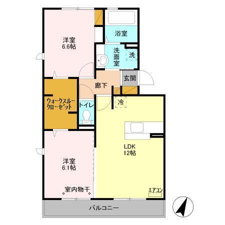 グランドゥール 高柳　A（202） 間取り図画像