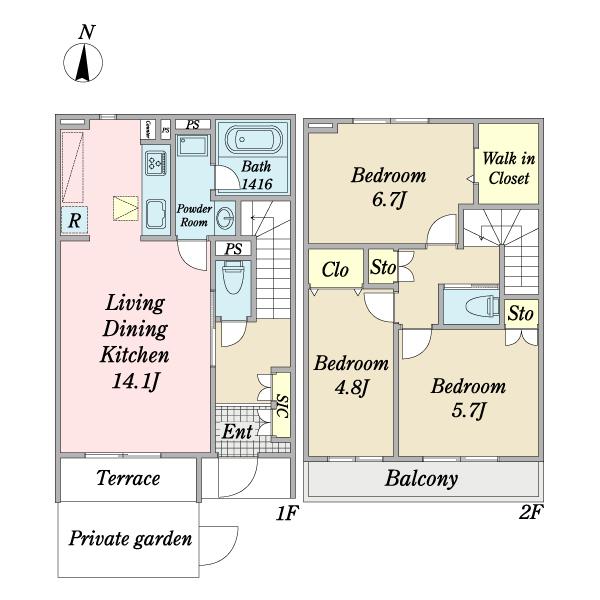 リシェス・アルモニー新井宿Ｂ棟 間取り図画像