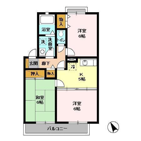 サニーコート田辺　Ａ（206） 間取り図画像