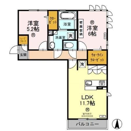 ﾛｲｼﾞｪﾝﾄﾊﾟｰｸｽ ﾚｲｸﾀｳﾝ Ⅲ　Ｍ（201） 間取り図画像