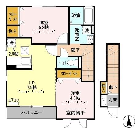ツインコート　モダンコート（201） 間取り図画像