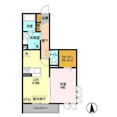 ever green（201） 間取り図画像