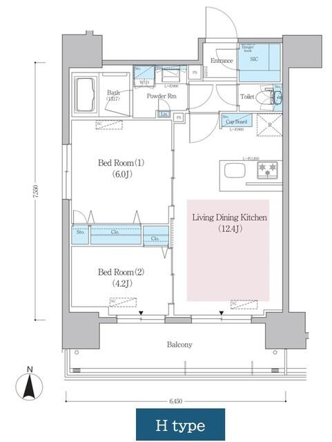 アーバネックス蔵前レジデンス（1202） 間取り図画像