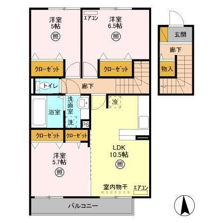 イーグレット　C（202） 間取り図画像