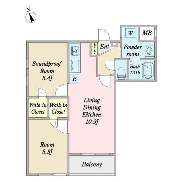 新代田ＭｕｓｉｋｖｅｒｅｉｎⅡ（0107） 間取り図画像
