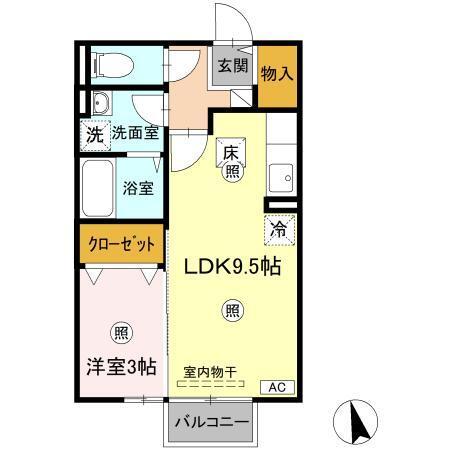 フォンターナ伏石　A棟（A103） 間取り図画像