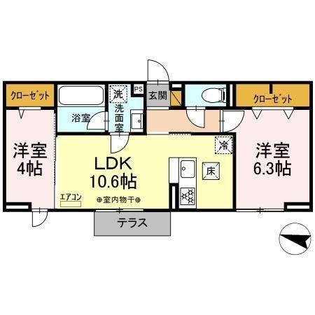 フルール（102） 間取り図画像