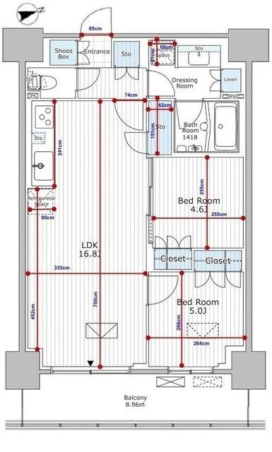 パークアクシス市川（802） 間取り図画像