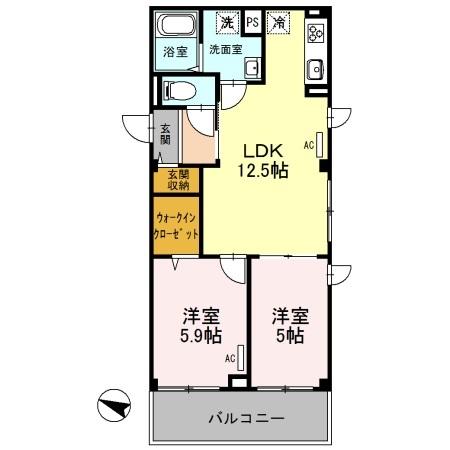 クレリアス若葉（403） 間取り図画像