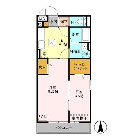 プランドール幸房　弐番館（101） 間取り図画像