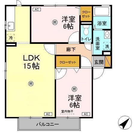 フルール・　アルス（201） 間取り図画像