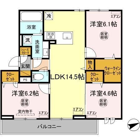アルメリア　B棟（205） 間取り図画像