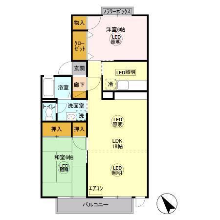 コーポリンクル　Ｂ（203） 間取り図画像