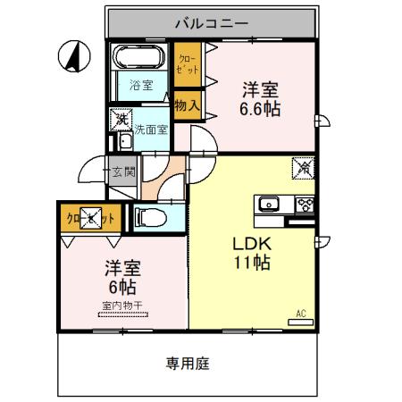 GRACE　Ⅱ（101） 間取り図画像
