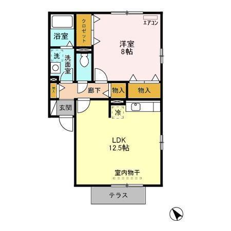 シャルマン南八幡（102） 間取り図画像