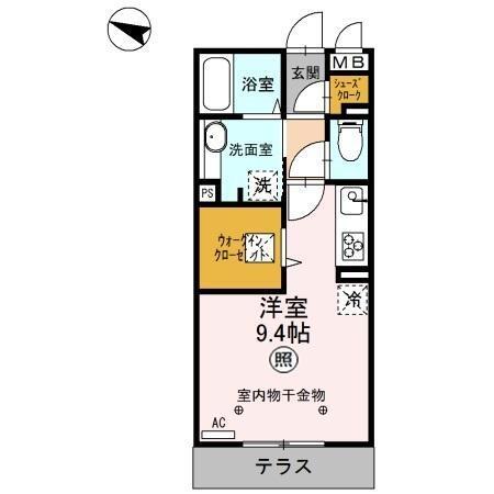 ﾛｲｼﾞｪﾝﾄﾊﾟｰｸｽ ﾚｲｸﾀｳﾝ　Ｅ（106） 間取り図画像