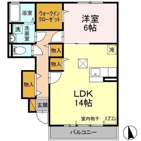 Oak たなか（102） 間取り図画像