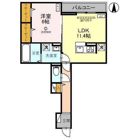 Dアヴァンス高富C（203） 間取り図画像