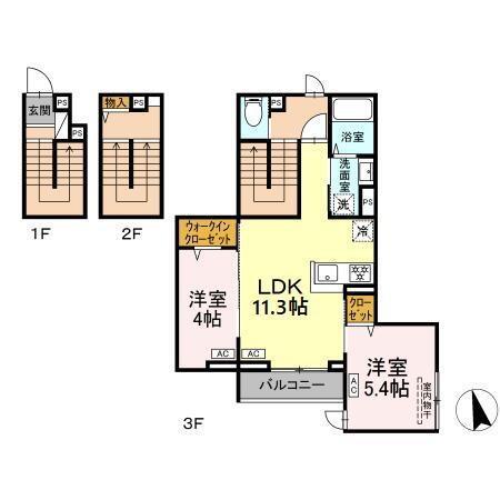 セレスティア堀切（302） 間取り図画像