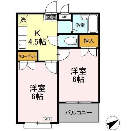 コーポラス石井（202） 間取り図画像