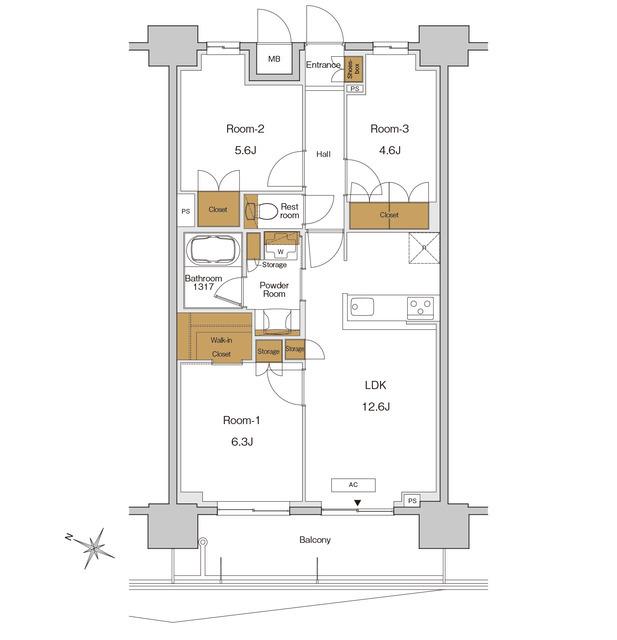 ＲＪＲプレシア東十条ガーデン（908） 間取り図画像