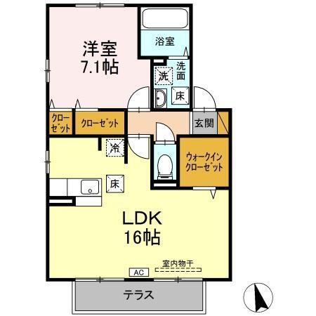 ベルレージュ　Ｄ（102） 間取り図画像