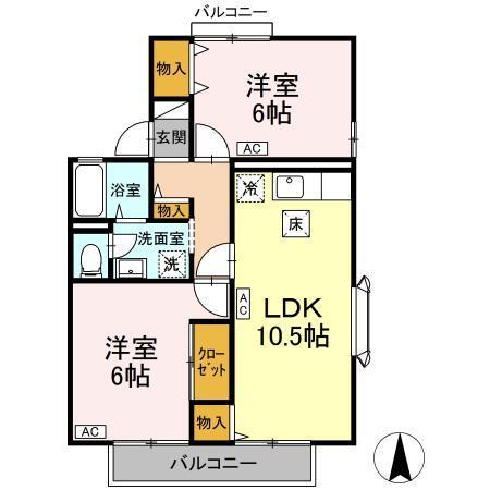 ドミールＫ　B（101） 間取り図画像