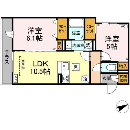 グリーンハウス（102） 間取り図画像