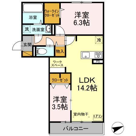 プランドール　A（201） 間取り図画像
