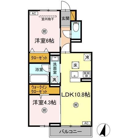 Spinel(スピネル)　B棟（103） 間取り図画像