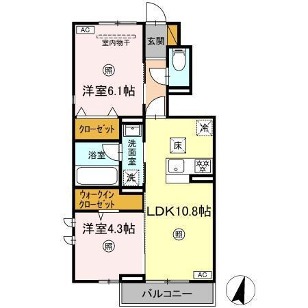 Spinel(スピネル)　B棟（105） 間取り図画像