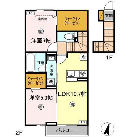 Spinel(スピネル)　B棟（203） 間取り図画像