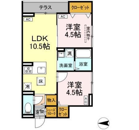 セレスティア西寺尾　A（101） 間取り図画像